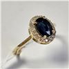 Image 2 : BZ1105-42 10K YLW GOLD BLUE SAPPHIRE/DIAMOND RING