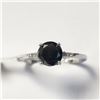 Image 1 : BZ1105-50 14K WHITE GOLD BLACK DIAMOND RING