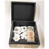 Image 1 : BOX OF COINS (APPROXIMATELY 50 COINS AND 3 BILLS)