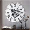 Image 1 : NEW LAFOCUSE 23" WOODEN MOVING GEARS WALL CLOCK