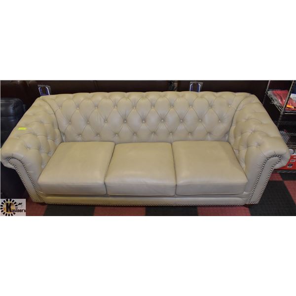 KENNEDY NAILHEAD TOP-GRAIN LEATHER SOFA, BELMONT