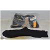 NEW 6 PAIRS OF BLACK DRESS SOCKS, FITS 9 - 12 SIZE