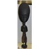 Image 1 : CARVED WOOD AFRICAN WOMAN FIGURE, 31 IN