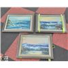 3 OCEAN THEMED FRAMED ORIGINAL CANVAS PAINTINGS