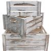 Image 1 : NEW SET OF 3 RUSTIC WOOD WHITE WASHED BINS / CRATE