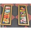 Image 1 : PAIR OF FRAMED FLORAL WALL HANGINGS 14" X 20"