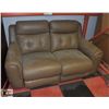 GENUINE BROWN LEATHER ELECTRIC LOVESEAT AS IS