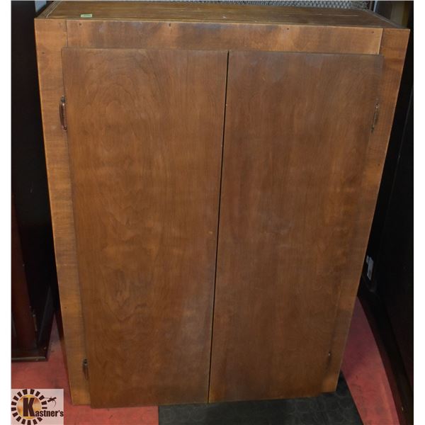 WOOD 2 DOOR VINTAGE CABINET