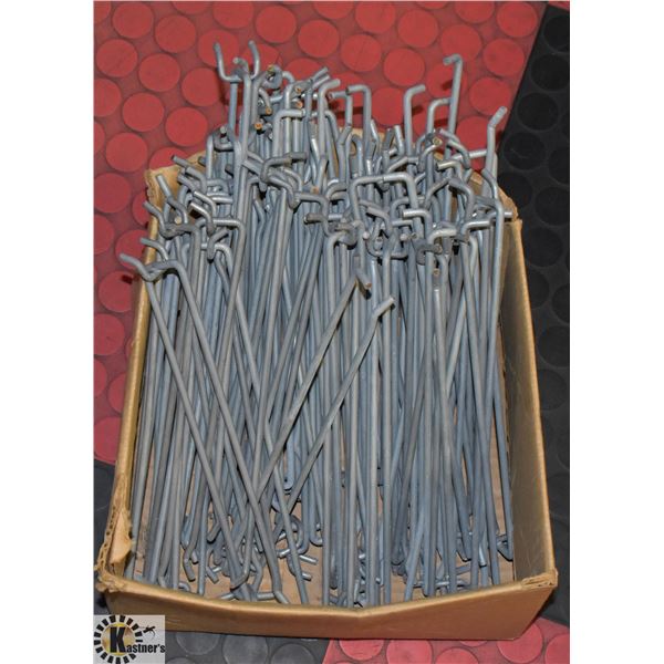 BOX OF HEAVY DUTY PEG BOARD HOOKS