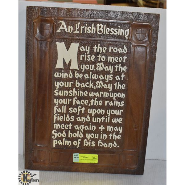 VINTAGE IRISH BLESSING HEAVY WOOD SIGN