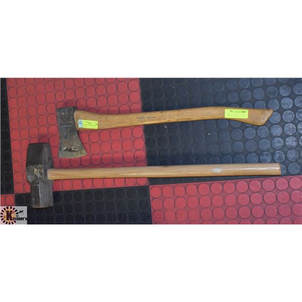 LARGE SLEDGE HAMMER SOLD WITH AXE