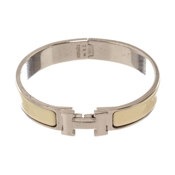 Hermes Ivory Clic Clac Bangle Bracelet