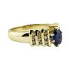 Image 1 : 1.30 ctw Oval Brilliant Blue Sapphire And Diamond Ring - 14KT Yellow Gold