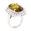 Image 4 : 25.30 ctw Oval Mixed Golden Tourmaline And Round Brilliant Cut Diamond Ring - 14