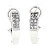 Image 1 : 18k White Gold 1.00 ctw 2 Row Invisible Set Princess Diamond Omega Cuff Earrings
