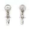 Image 3 : 18k White Gold 1.00 ctw 2 Row Invisible Set Princess Diamond Omega Cuff Earrings
