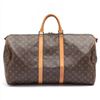 Image 1 : Louis Vuitton Brown Monogram Canvas Leather Keepall 55 cm Bandouliere Duffle Bag