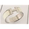 Image 5 : Hermes Ivory Metal Clic Clac Wide Bangle Bracelet PHW