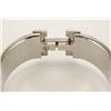 Image 7 : Hermes Ivory Metal Clic Clac Wide Bangle Bracelet PHW