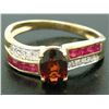 Image 3 : 14k Yellow Gold 1.58 ctw Garnet, Ruby, and Diamond Ring
