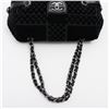 Image 5 : Chanel Black Checkered Velvet Leather Small Shoulder Bag