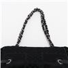 Image 6 : Chanel Black Checkered Velvet Leather Small Shoulder Bag