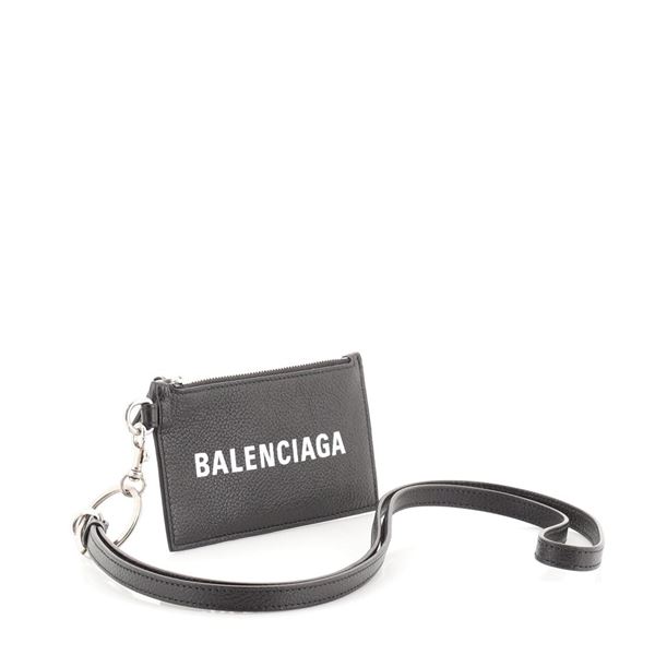 Balenciaga Everyday Lanyard Card Holder Black