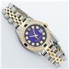 Image 3 : Rolex Ladies 2 Tone Blue Vignette Diamond & Sapphire Datejust Wristwatch