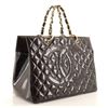 Image 1 : Chanel Vintage Black Quilted Patent Leather Grand Shopping Tote Bag