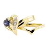 Image 3 : 0.92 ctw Blue Sapphire And Diamond Ring And Band - 14KT Yellow Gold