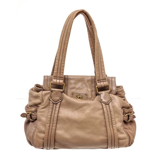 Marc Jacobs Brown Leather Turnlock Satchel Bag
