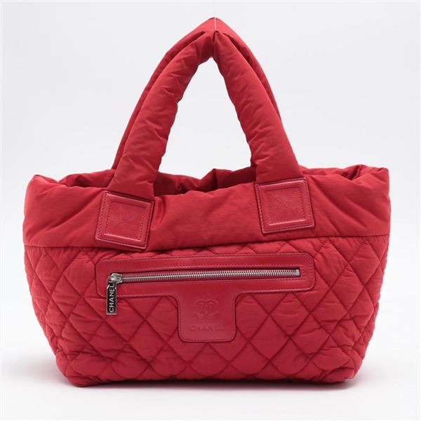 Chanel Red Quilted Nylon Leather Coco Cocoon Reversible Small Tote Bag
