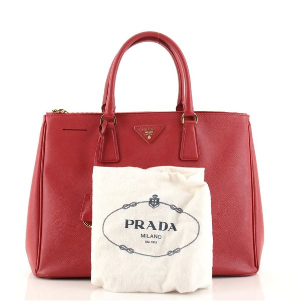 Prada Double Zip Lux Tote Saffiano Leather Large
