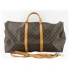 Image 1 : Louis Vuitton Brown Monogram Canvas Leather Keepall 60 cm Bandouliere Duffle Bag