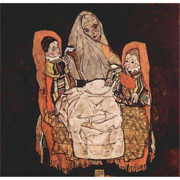 Egon Schiele - Parent With Two Children (The Mother)