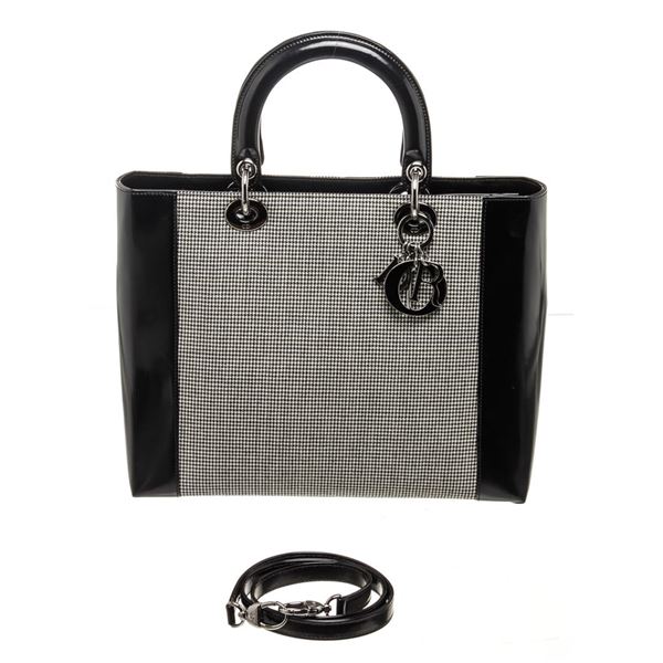 Christian Dior Black Lady Leather Handbag