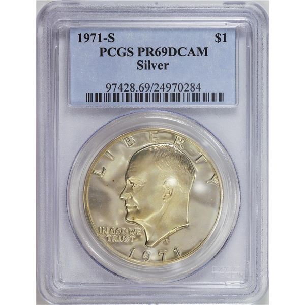 1971-S Eisenhower Dollar Coin PCGS PR69DCAM
