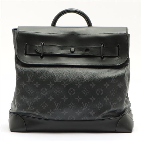 Louis Vuitton Black Monogram Eclipse Canvas Leather Steamer PM 2Way Bag