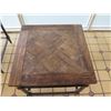 Image 2 : Rustic Modern Wooden Side Table w/ Iron Base 24" x 24" x 24"H