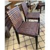 Image 2 : Qty 2 Genuine Woven Leather Chairs w/ Wooden Frame 18" x 18" x 36"H