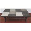 Image 1 : Coffee Table w/ Iron Base & Colored Ceramic Tiles 48"x24"x19"H (tiles not attached)