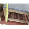Image 8 : Pottery Barn Coffee Table w/ Natural Stone Top, Laminate Wood Base 26" x 26" x 18"H