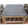 Image 1 : Pottery Barn Coffee Table w/ Natural Stone Top, Laminate Wood Base 26" x 26" x 18"H