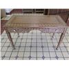 Image 2 : Wooden Entry Table w/ Intricate Inlays, Tapered Legs, 2 Drawers 48" x 23" x 30"H