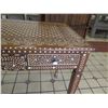 Image 8 : Wooden Entry Table w/ Intricate Inlays, Tapered Legs, 2 Drawers 48" x 23" x 30"H