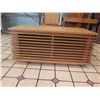Image 2 : Low Slatted Wooden Side Table w/ Cutouts for Electronic Cabling 35" x 18" x 16"H