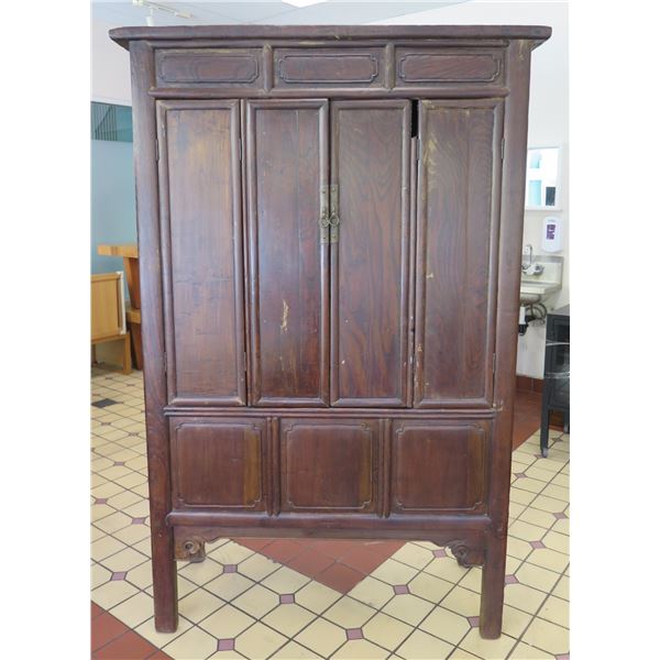 Large Tall Wooden HoHo Cabinet HH91 (some damage) 48"x18"x80"H