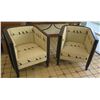 Image 1 : Qty 2 Club Chairs w/ Black  Bird Motif, Fabric Upholstery, 29"x29"x30"H (visible surface wear)