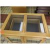 Image 2 : Wooden Glass-Top 2-Door Display Cabinet w/ 4 Interior Drawers 38" x 26" x 29"H (no key, open)