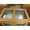 Image 2 : Wooden Glass-Top 2-Door Display Cabinet w/ 4 Interior Drawers 38" x 26" x 29"H (no key, open)